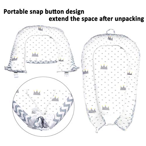 Hbitsae Cama Nido de Bebé Recién Nacido para Acurrucarse, Reductor Protector de Cuna Cama de Viaje, para Dormir Baby Nest Nido bebé Reductor De Cuna Reversible Capullo Multifuncional de Baby