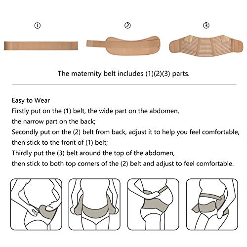 HBselect Faja De Embarazo Cinturón Embarazada Elástico Cinturón De Maternidad Cinturón De Soporte para El Embarazo (L)