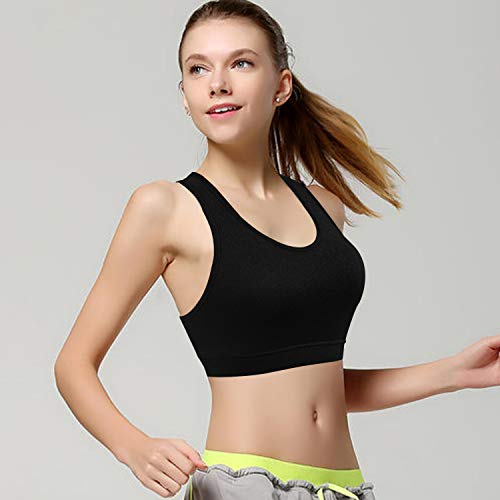 HBselect Sujetador Deportivo Mujer Material Cómodo Sin Costuras Almohadilla Desmontable para Gimnasio Yoga Bailar