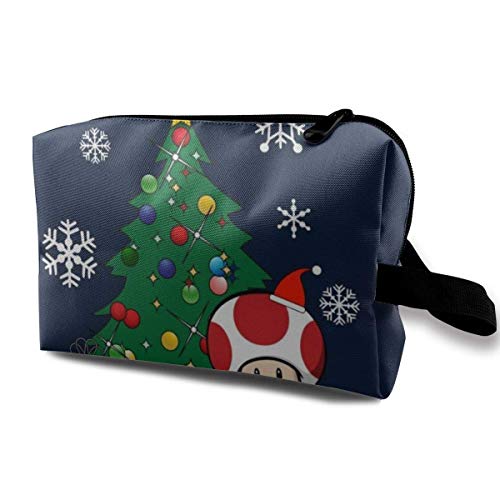 Hdadwy Bolsa de Maquillaje Bolsa de cosméticos Sapo Alrededor del árbol de Navidad Bolsa Multifuncional Kit de Viaje Bolsa de Almacenamiento