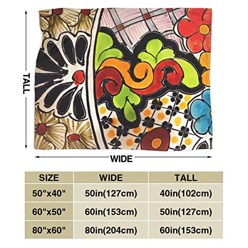 Hdadwy Manta de Tiro, acogedora Manta de vellón, Regalo cálido, súper Suave y Confortable para niños y Adultos, 152 cm x 127 cm, Hermosa Talavera roja y Verde