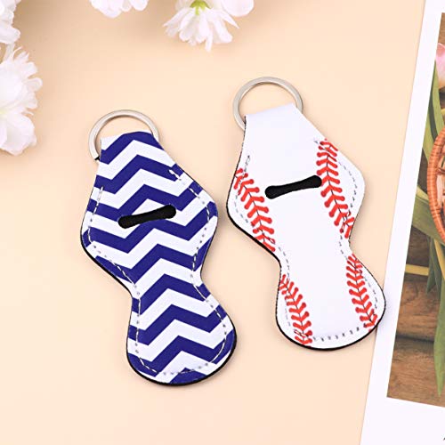 Healifty 5Pcs Llaveros de Manga Chapstick Soporte para Bálsamo Labial Bolsa para Soporte de Lápiz Labial Accesorios de Viaje con Anillo en D de Plástico