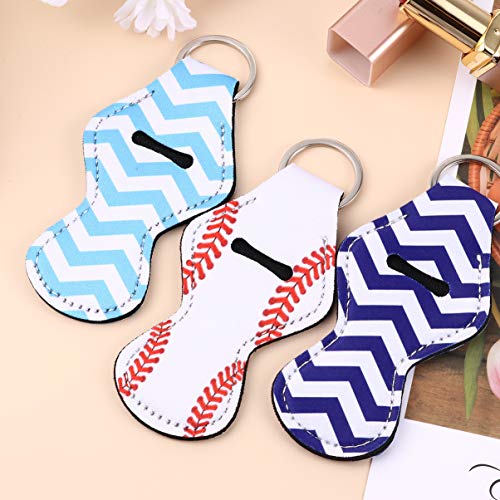 Healifty 5Pcs Llaveros de Manga Chapstick Soporte para Bálsamo Labial Bolsa para Soporte de Lápiz Labial Accesorios de Viaje con Anillo en D de Plástico