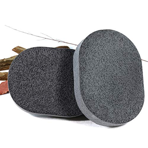Healifty Esponja Facial de Konjac Esponja Facial de Lmpieza de Carbón de Bambú Natural para Cara de Limpieza Negro