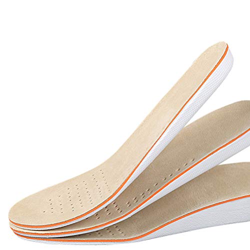 Healifty Par de Plantillas para Pie Plano Plantillas para Zapatos con Alzas Elevadora 1.5CM de PU Invisible para Mujer y Hombre Talla S