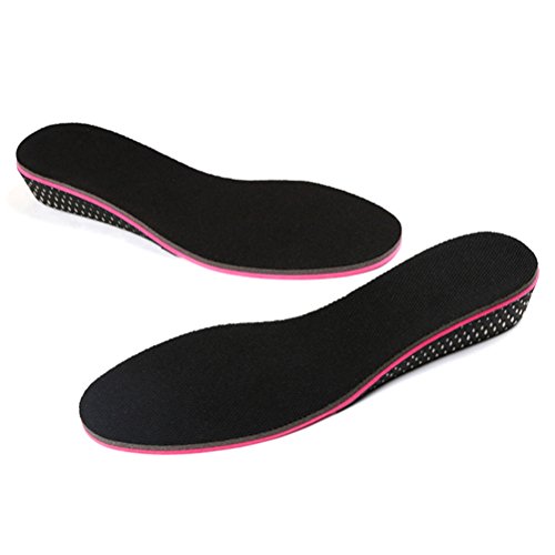 Healifty Par de Plantillas para Pie Plano Plantillas para Zapatos con Alzas Elevadora 3CM de EVA Invisible para Mujer y Hombre Negro y Rojo