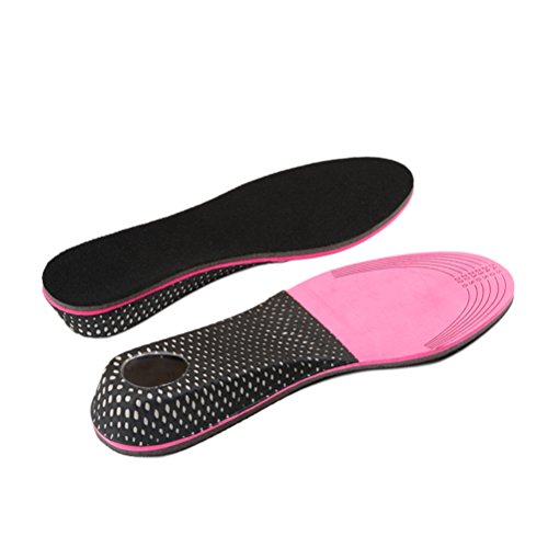 Healifty Par de Plantillas para Pie Plano Plantillas para Zapatos con Alzas Elevadora 3CM de EVA Invisible para Mujer y Hombre Negro y Rojo