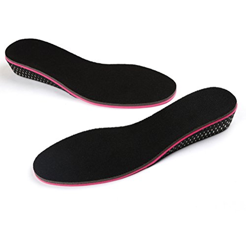 Healifty Par de Plantillas para Pie Plano Plantillas para Zapatos con Alzas Elevadora 3CM de EVA Invisible para Mujer y Hombre Negro y Rojo