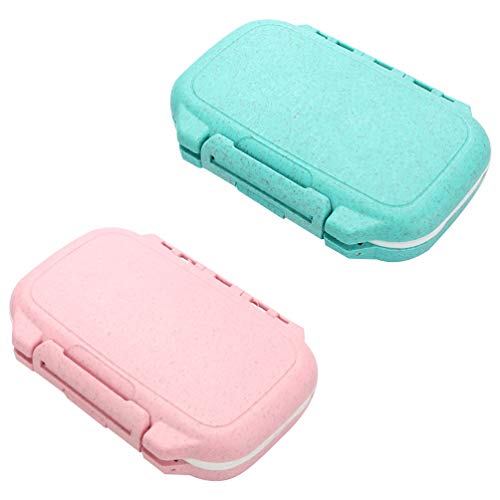 HEALLILY 2 Piezas Caja de Pastillas Organizador de Vitaminas Caja de Pastillas Organizador de Pastillas Caja de Medicina Portátil para Oficina Al Aire Libre
