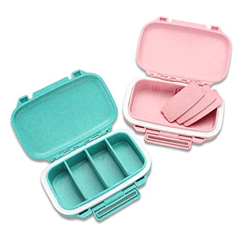 HEALLILY 2 Piezas Caja de Pastillas Organizador de Vitaminas Caja de Pastillas Organizador de Pastillas Caja de Medicina Portátil para Oficina Al Aire Libre