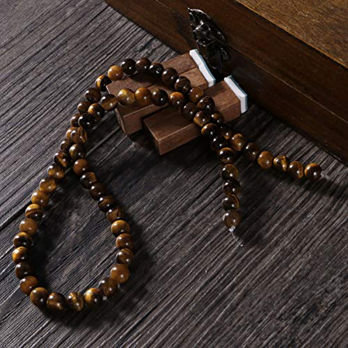 Heallily 60 piezas ab cuentas de ojo de tigre natural cuentas de piedra sueltas redondas para joyería que hace collares pulseras aretes artesanías 6 mm