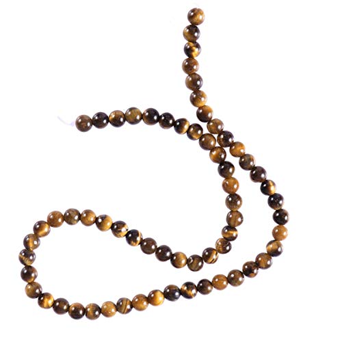 Heallily 60 piezas ab cuentas de ojo de tigre natural cuentas de piedra sueltas redondas para joyería que hace collares pulseras aretes artesanías 6 mm