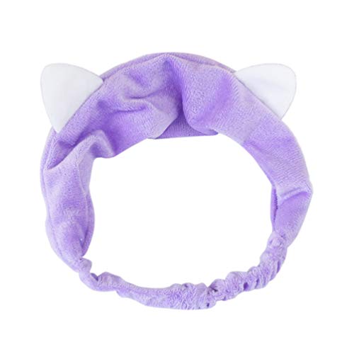 HEALLILY venda elástico del pelo de gato del oído diadema para niñas de las mujeres de maquillaje cosmético ducha accesorios para el cabello 8pcs