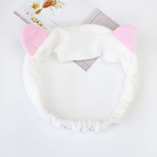 HEALLILY venda elástico del pelo de gato del oído diadema para niñas de las mujeres de maquillaje cosmético ducha accesorios para el cabello 8pcs