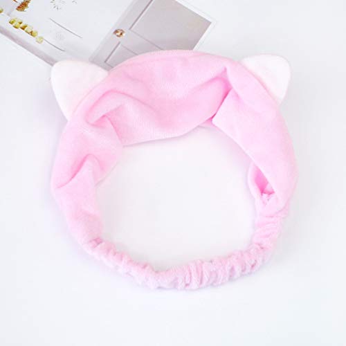 HEALLILY venda elástico del pelo de gato del oído diadema para niñas de las mujeres de maquillaje cosmético ducha accesorios para el cabello 8pcs