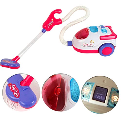 Heaviesk Aspirador eléctrico divertido para niños Juguete realista con sonido ligero Juego portátil Electrodomésticos Regalos de Navidad