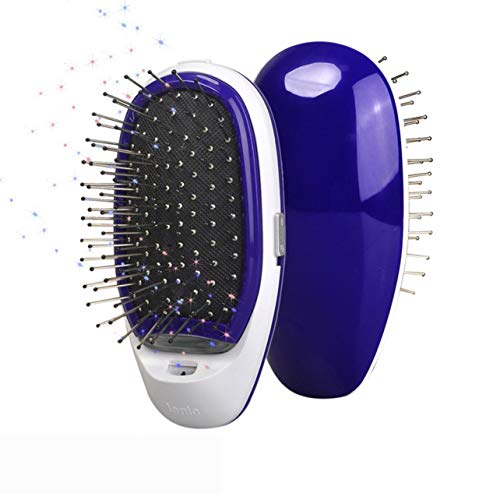 Heaviesk Masaje eléctrico Cepillo para el Cabello Mini Peine del Cabello de Iones Negativos Peine Inflable 3D Cepillo antiestático para el Cabello de Las niñas con alimentación eléctrica