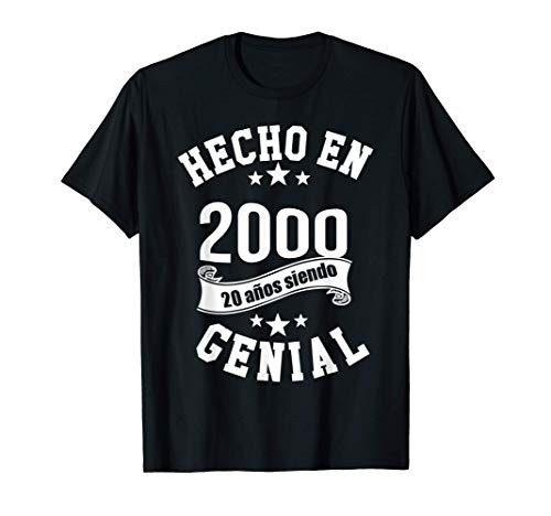Hecho en 2000, 20 años siendo Genial Hombre Chica Regalo Camiseta