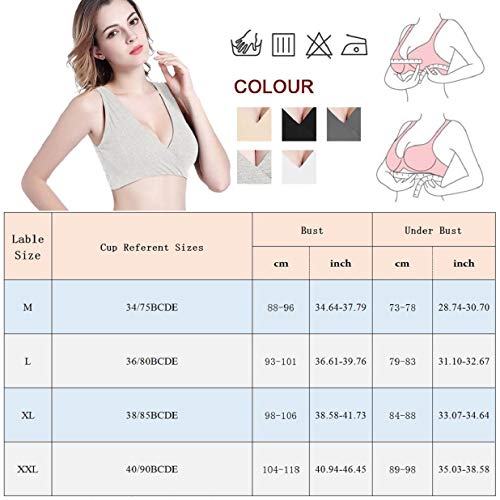 heekepk Suave Sujetador de Lactancia Algodon Cómodo Sujetador de Embarazo para Dormir y Amamantar Las Mujeres para el Embarazo