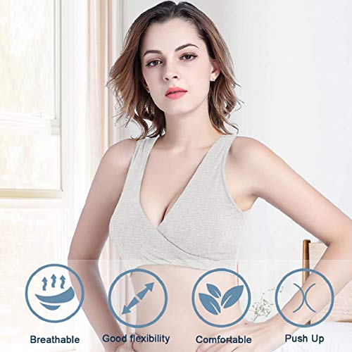 heekepk Suave Sujetador de Lactancia Algodon Cómodo Sujetador de Embarazo para Dormir y Amamantar Las Mujeres para el Embarazo