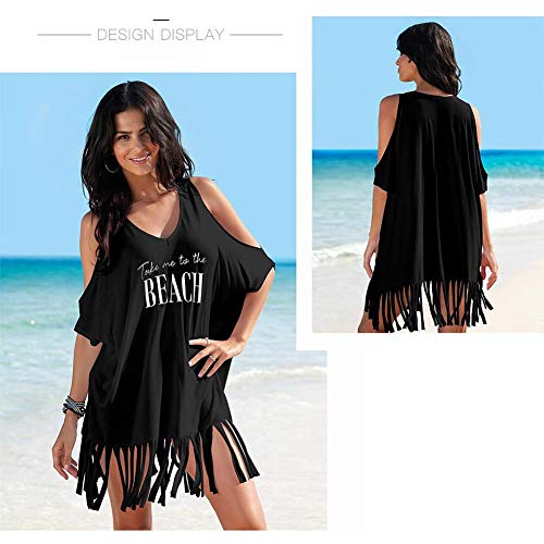 heekpek Vestido de Playa Mujer Blusas Chales Camisolas y Pareos Trajes de baño Sexy Bikini Cover ups Borla Camisola Playero Ropa Verano