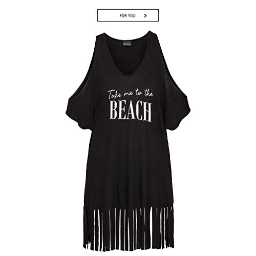 heekpek Vestido de Playa Mujer Blusas Chales Camisolas y Pareos Trajes de baño Sexy Bikini Cover ups Borla Camisola Playero Ropa Verano