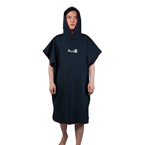 Heflashor' Poncho de Surf con Capucha Adulto Unisex Capa Toalla de baño Albornoz de Nadada o de Playa Suave Secado Rápido