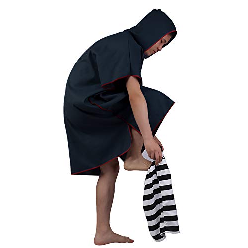 Heflashor' Poncho de Surf con Capucha Adulto Unisex Capa Toalla de baño Albornoz de Nadada o de Playa Suave Secado Rápido