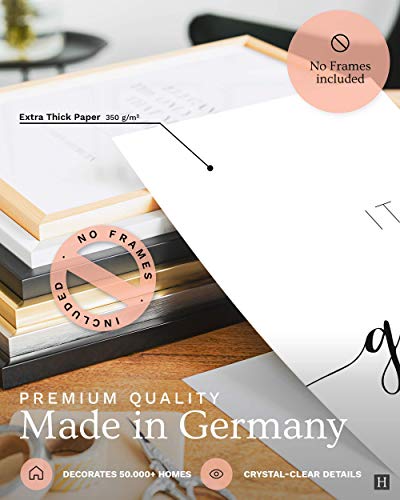 Heimlich Cuadros Decorativos - Decoración Colgante para Paredes de Sala, Dormitorios y Cocina - Arte Mural a Juego Hogar y Oficina - 4 x A4 (21x30cm) | Sin Marcos » Home «