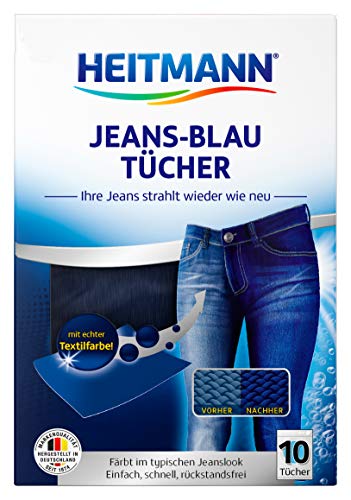Heitmann Lavador Jeans en Paños - Refrescante de Color Desteñido para Lavadoras - Restaurador Permanente - Pack 1