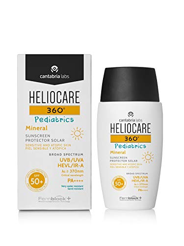Heliocare 360º Pediatrics Mineral SPF 50+ - Crema Solar para Cara y Cuerpo de Niños y Bebés, Fluida y Filtros 100% Minerales, Pieles Sensibles o Atópicas, 50ml