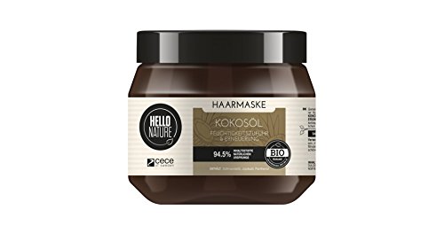 Hello Nature Mascarilla Capilar Reconstitución Capilar Aceite de Coco 250ml 8.45 Fl.Oz