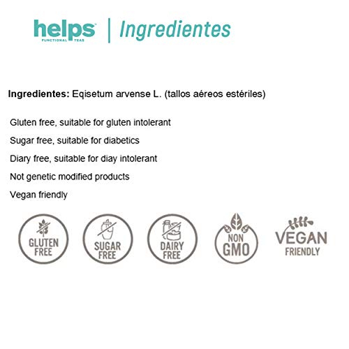 HELPS INFUSIONES - Infusión De Cola De Caballo Diurética BIO. Té Drenante De Cola De Caballo. Bolsa A Granel De 100 Gramos.