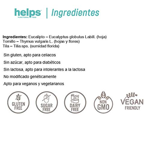 HELPS INFUSIONES - Infusión De Tila, Eucalipto Y Tomillo A Granel. Tisana Para Combatir Los Resfriados Y La Tos. Bolsa A Granel De 100 Gramos.