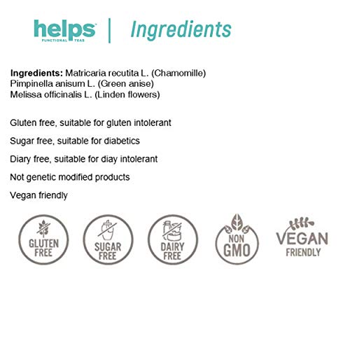 HELPS INFUSIONES - Infusión Para Niños Y Bebes Ecológica Con Manzanilla, Anís Verde Y Melisa. Mejora Digestión Y Elimina Gases. Helps Para Pancitas. Caja De 20 Bolsitas.