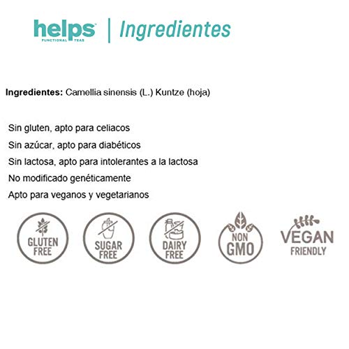 HELPS INFUSIONES - Té Verde A Granel 100% Natural. Infusión Diurética, Antioxidante, Quemagrasas Y Adelgazante. Bolsa A Granel De 100 Gramos.