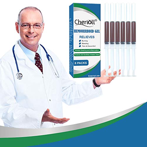 Hemorroides, Pomada para las Hemorroides,Hemorroides y Gel De fisura, Picazón Con Crema de Alivio Rápido, Fisuras anale 6Pcs)