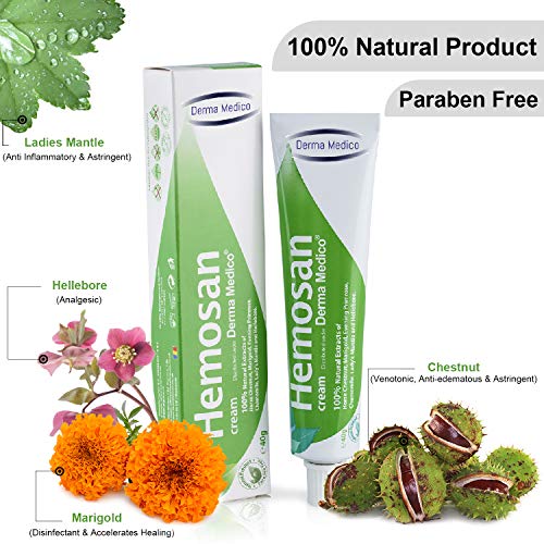 HEMOSAN 3 PACK - Picazón con crema de alivio rápido, fisuras anales, hemorroides, eccemas anales, prurito Ani - 100% ingredientes naturales Pilas de aceite - sin parabenos