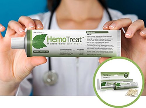 HemoTreat ® Pomada para las Hemorroides, Tratamiento Rápido, Eficaz y Seguro para el Alivio del Síntoma Hemorroidal
