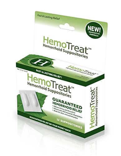 HemoTreat ® Supositorio para las Hemorroides, Tratamiento Rápido, Eficaz y Seguro para el Alivio del Síntoma Hemorroidal