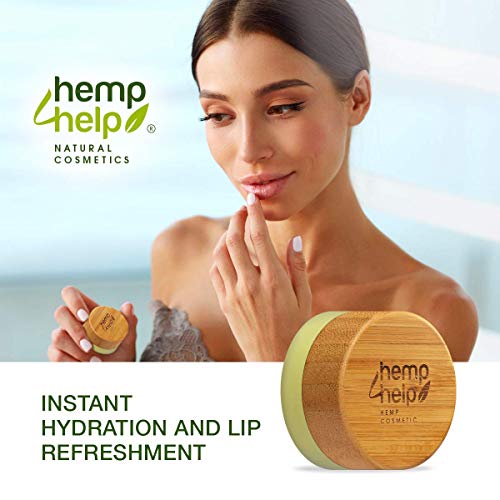 Hemp Help HEMP COSMETIC Bálsamo labial de cáñamo orgánico hidratante 100% natural 2.0 con cera de abejas y manteca de cacao, Vitamina E y aceite de menta, extracto de cáñamo, aceite de oliva