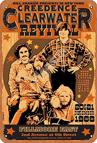 Henson Creedence Clearwater Revival Fillmore East Vintage Tin Sign Logo 12 * 8 Inches Advertising Eye-Catching Wall Decoration