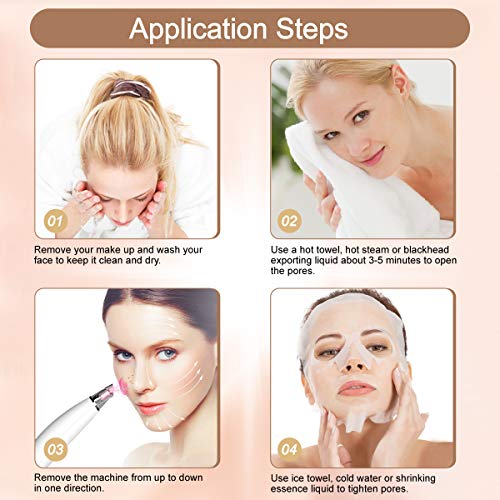 HeomBliss Limpiador de Poros Electrónico Limpiador Puntos Negros, Eliminador de Puntos Negros 5 Cabezales 5 Velocidades, Extractor de Puntos Negros con pantalla LCD