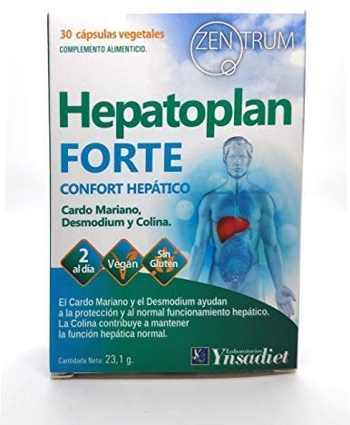 HEPATOPLAN FORTE - CARDO MARIANO + VITAMINA C + COLINA - CONFORT HEPATICO | DETOX + HÍGADO | TESTADO EN LABORATORIO |30 CÁPSULAS
