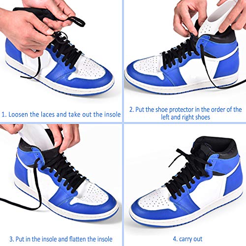 Heqishun 6 Pares de Escudos de Zapatos, 3 Colores Protector de Zapatos Antiarrugas Protector Contra Las Arrugas de Los Zapatos para Hombres Talla Talla Ue 39-46 y Tallas de Mujer 35-39