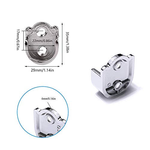 Her Kindness Soporte para Barra de Armario Soporte en Forma de U Soportes para barra de cortina para Soporte de Varilla de Tubo de Gabinete (Diámetro 25 mm)