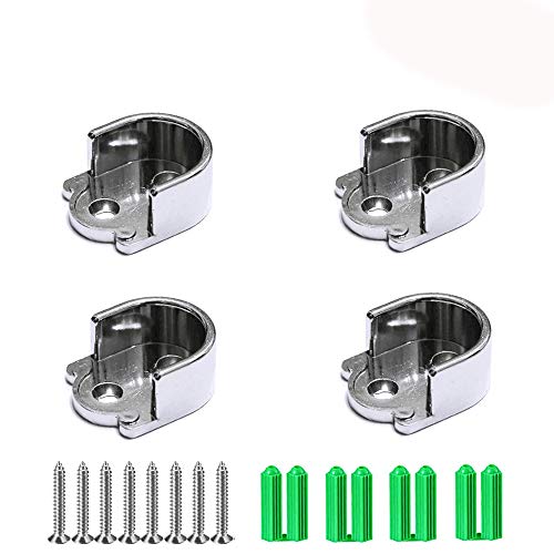 Her Kindness Soporte para Barra de Armario Soporte en Forma de U Soportes para barra de cortina para Soporte de Varilla de Tubo de Gabinete (Diámetro 25 mm)