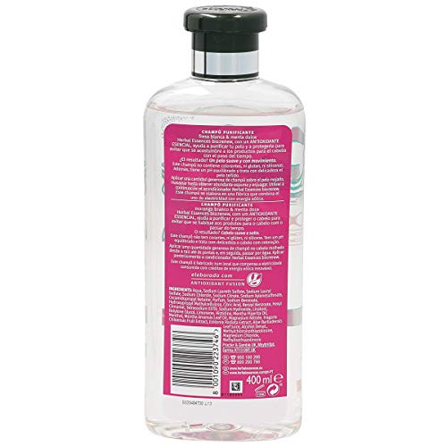 HERBAL Essences champú purificante fresa blanca y menta bio bote 400 ml
