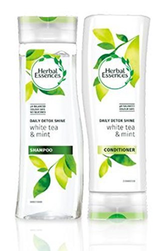 Herbal Essences Diario Desintoxicación BRILLO champú y acondicionador con blanco y te menta. LOTE CON EXCLUSIVO Belleza Uñas