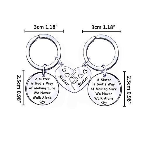 Hermanas Llaveros Cadena Hermana Llaveros Cumpleaños Graduación Regalos Una Hermana es la Forma de Dios de asegurarse de Que Nunca caminemos Solos